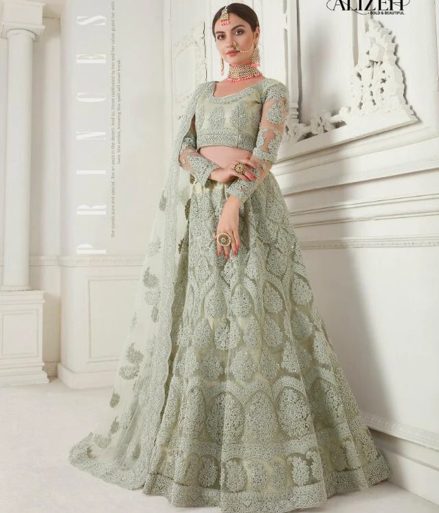 Alizeh Bridal Heritage 1002 Super Hit Design Butterfly Net Wholesale Lehenga